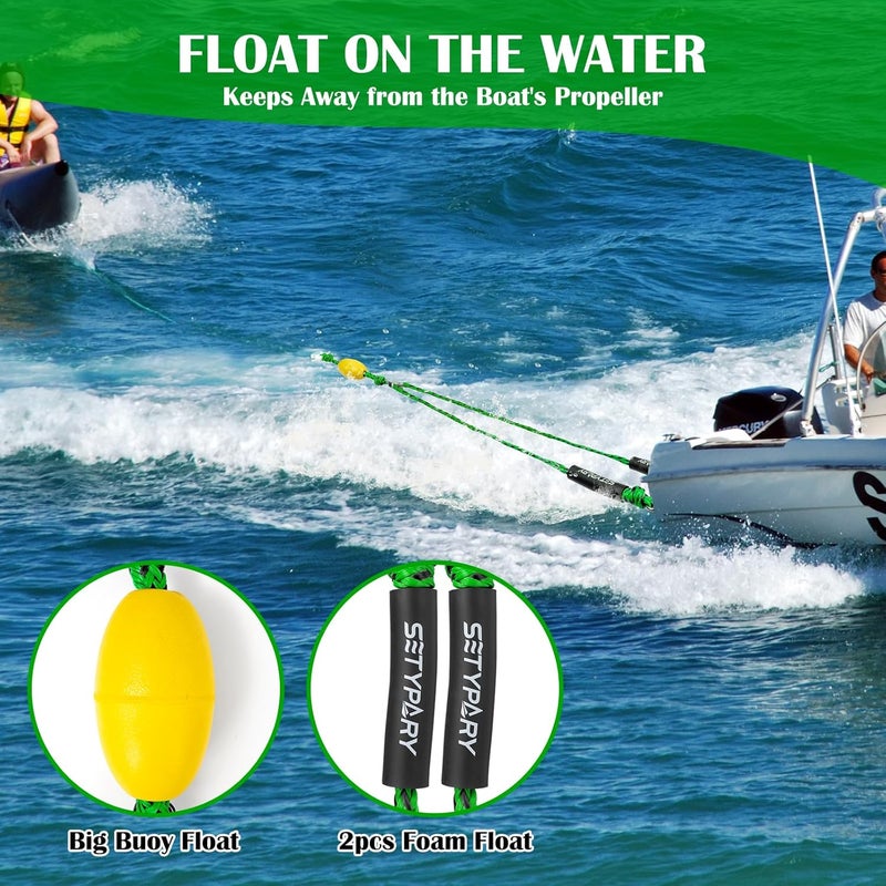 SETYPARY Boat Tow Harness for Tubing, Self Centering Tow Harness for 1-4 Riders Towable Tubes, Floating Boat Tow Rope for Watersports - Image 5